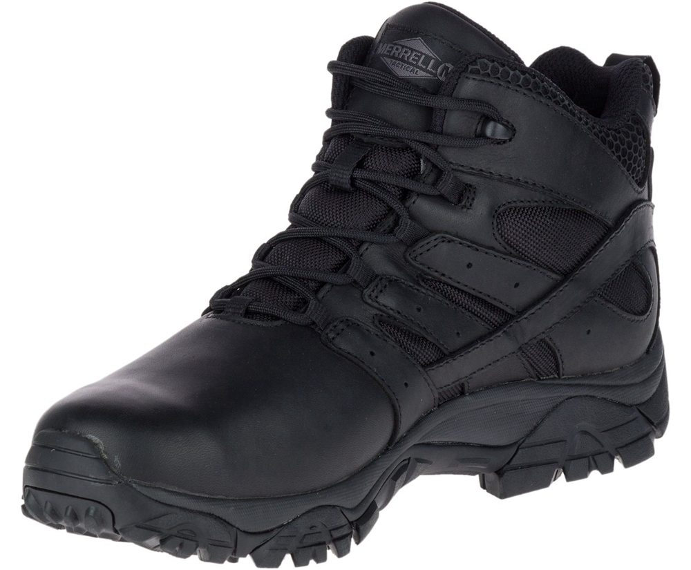 Merrell Boots Black - Moab 2 Mid Tactical Response Waterproof - Mens 52XMWLNRQ
